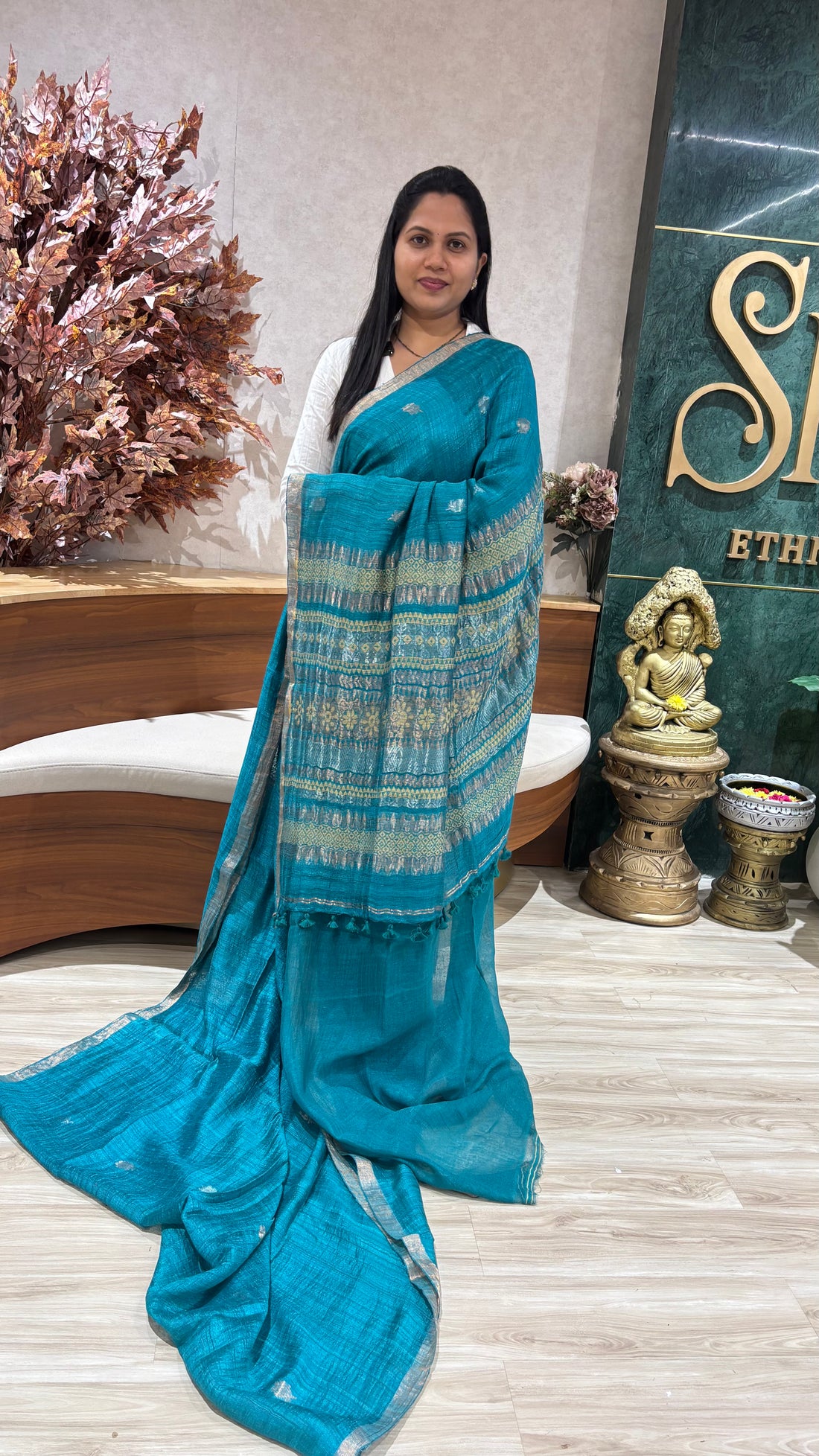 Pure matka silk sea green