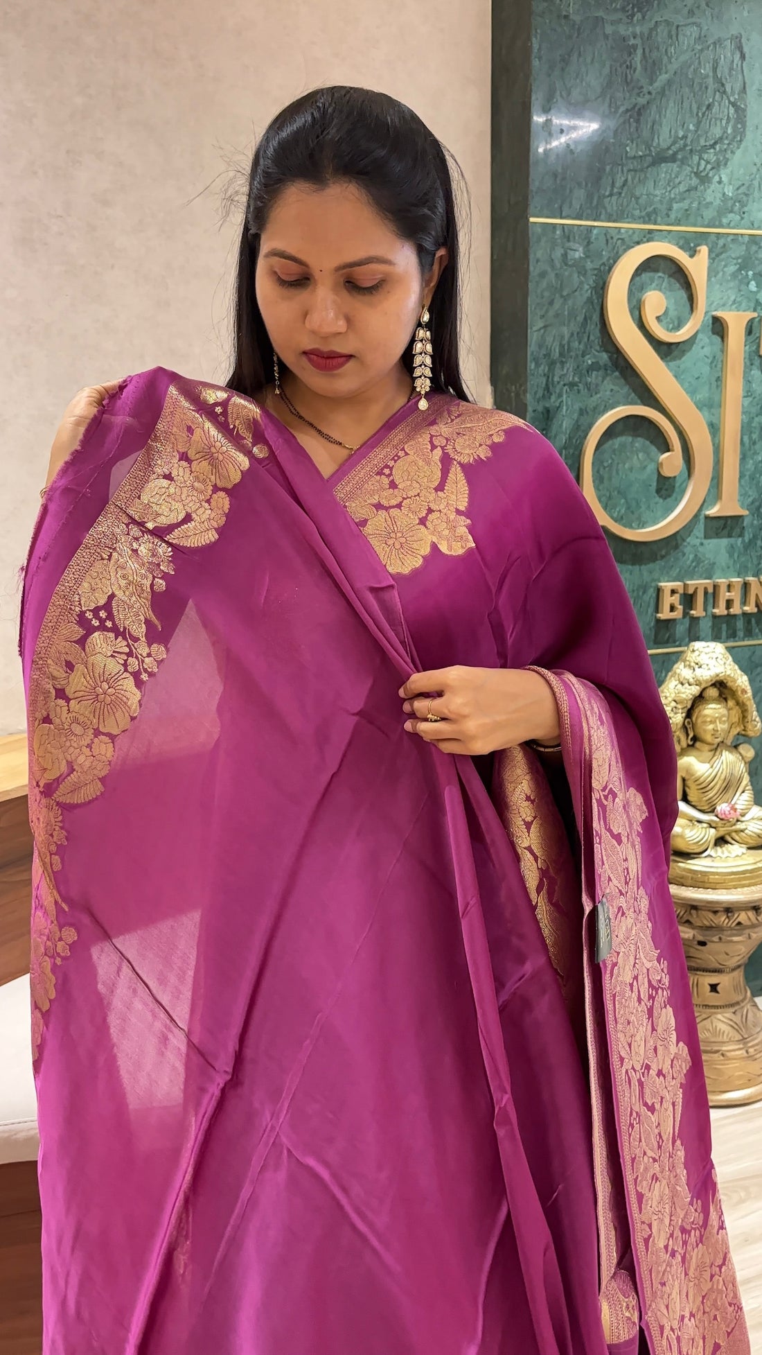 Mashru silk magenta pink