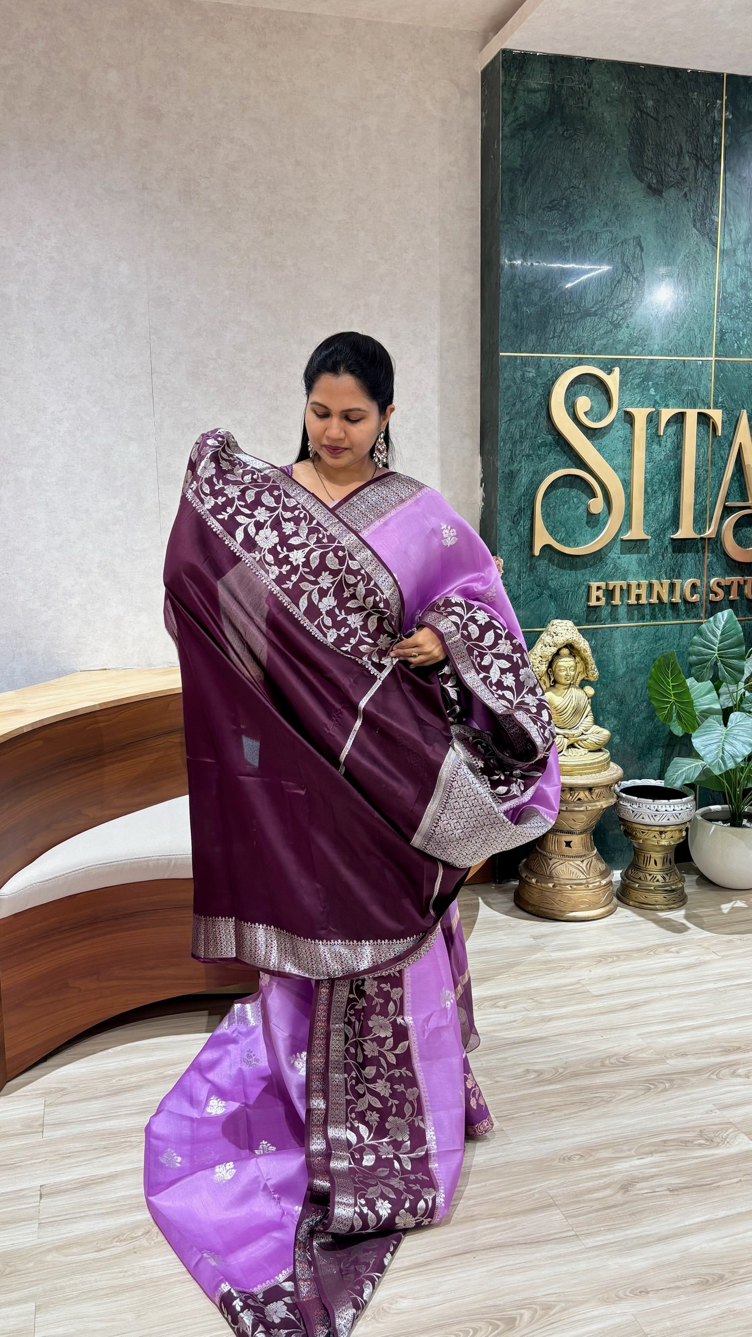Fancy mango pattu lavender