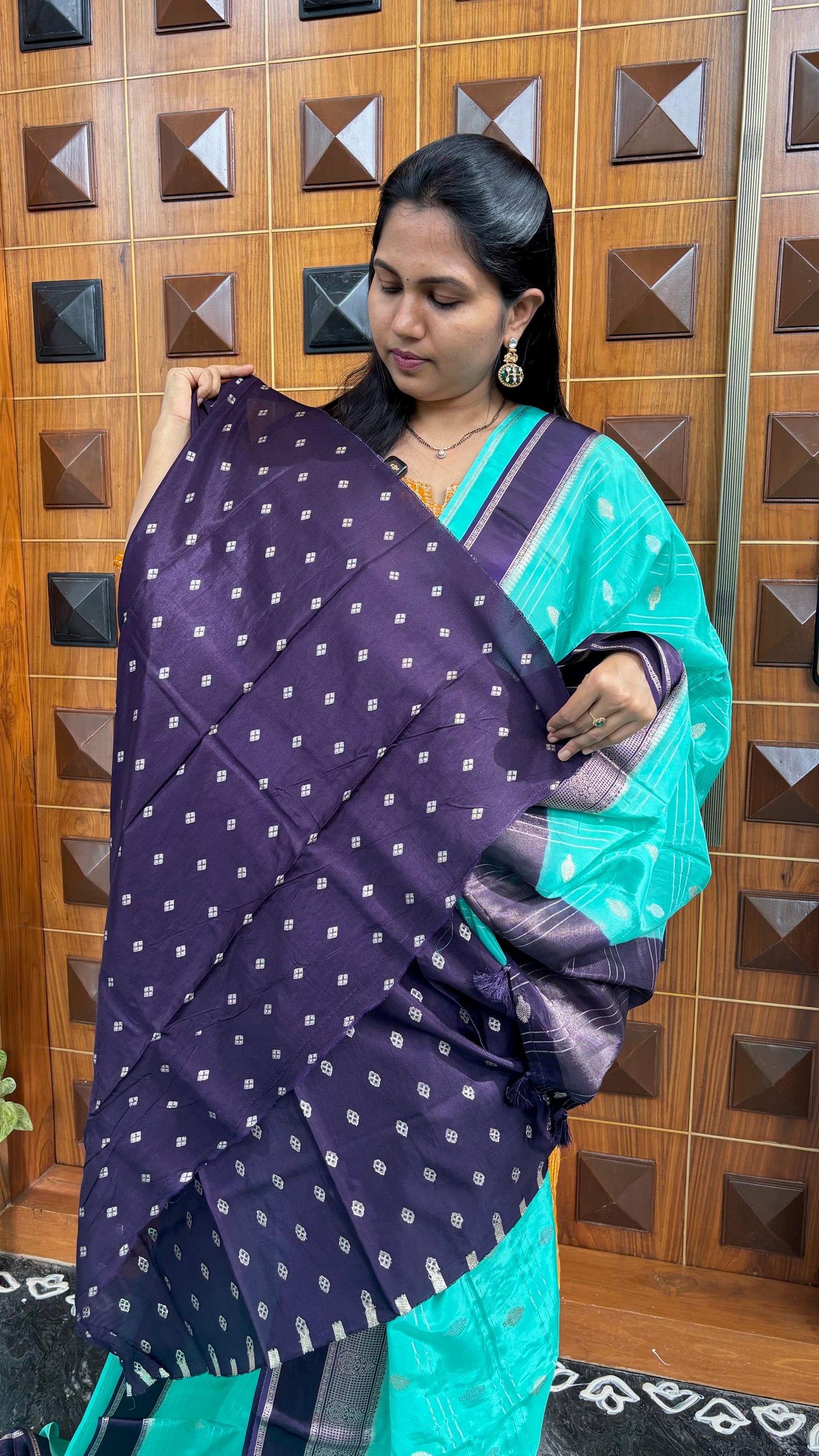 Viscose silk sea blue