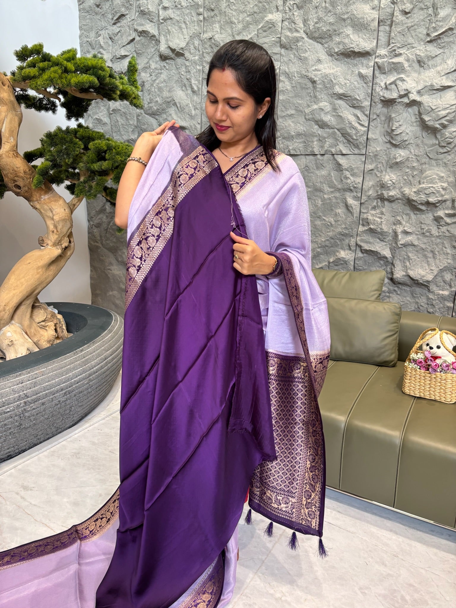 Pure georgette lavender -purple