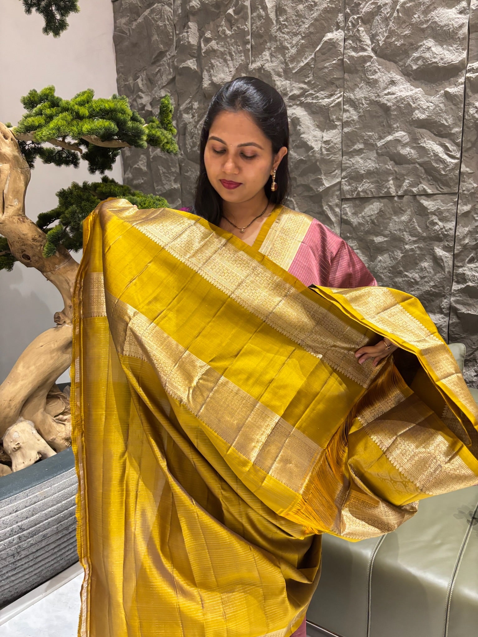 Handloom kanchi pattu onion pink