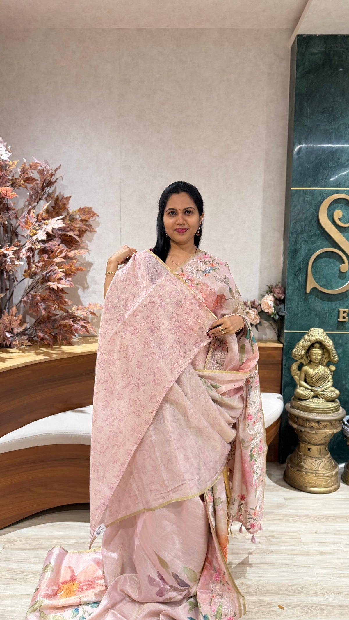 Linen tissue work baby pink