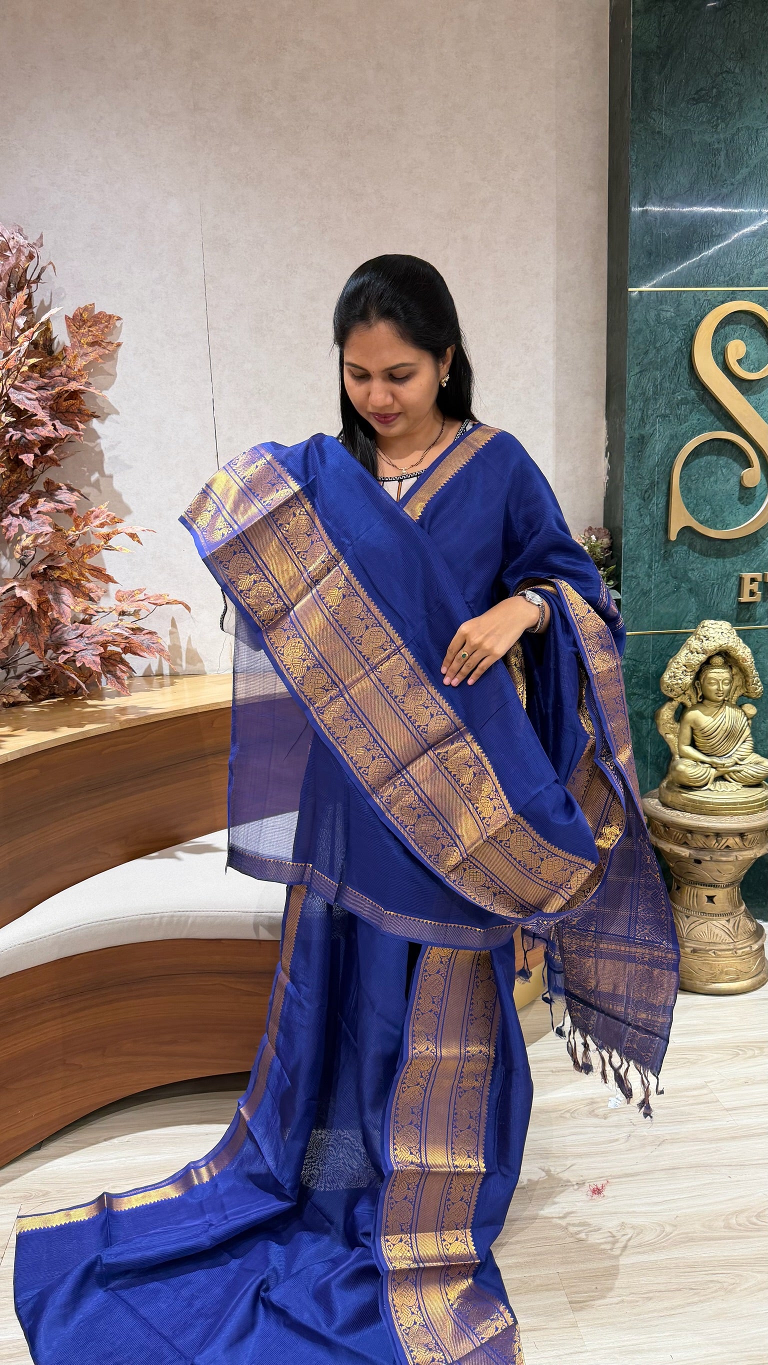 Handloom mangalgiri royal blue
