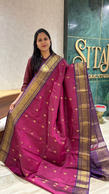 Handloom kanchi magenta-purple