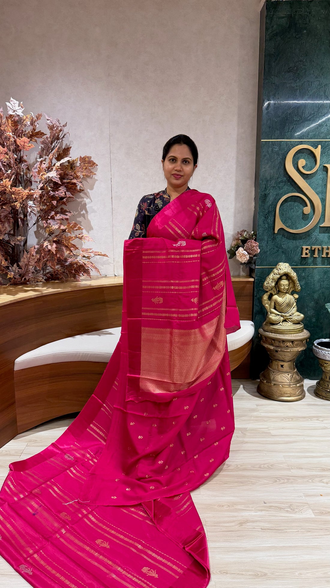 Fancy tussar rani pink
