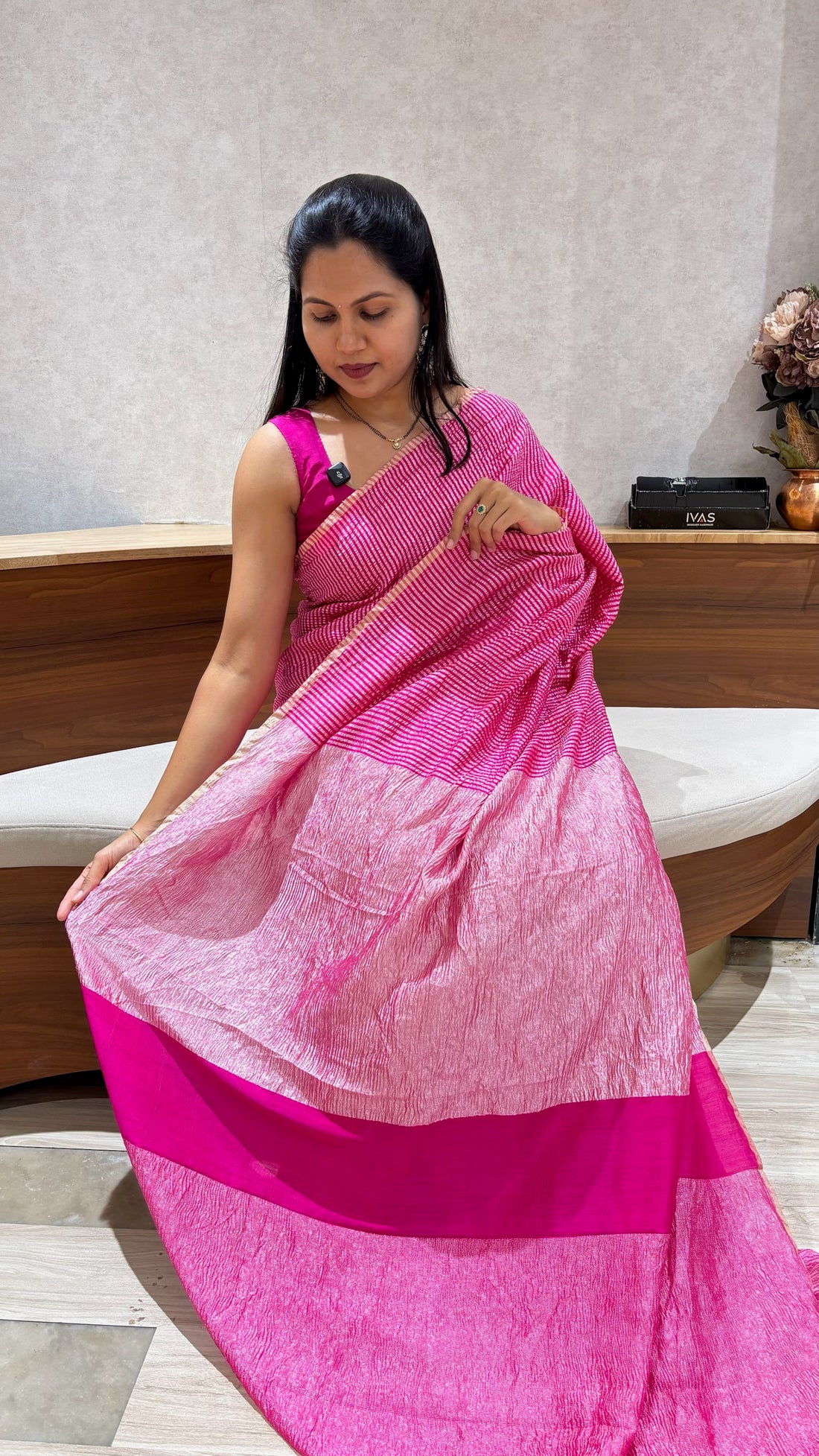 Munga zari stripes pink