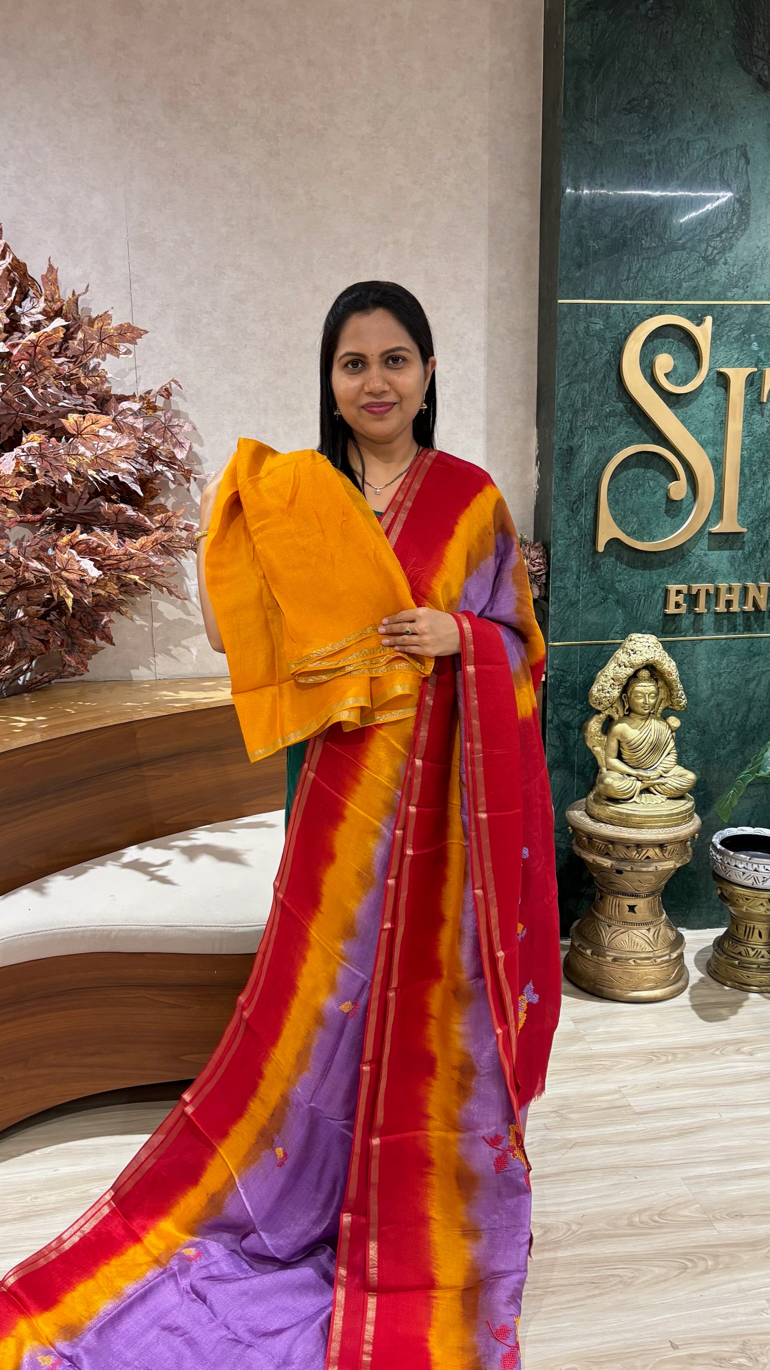 Jute silk saree