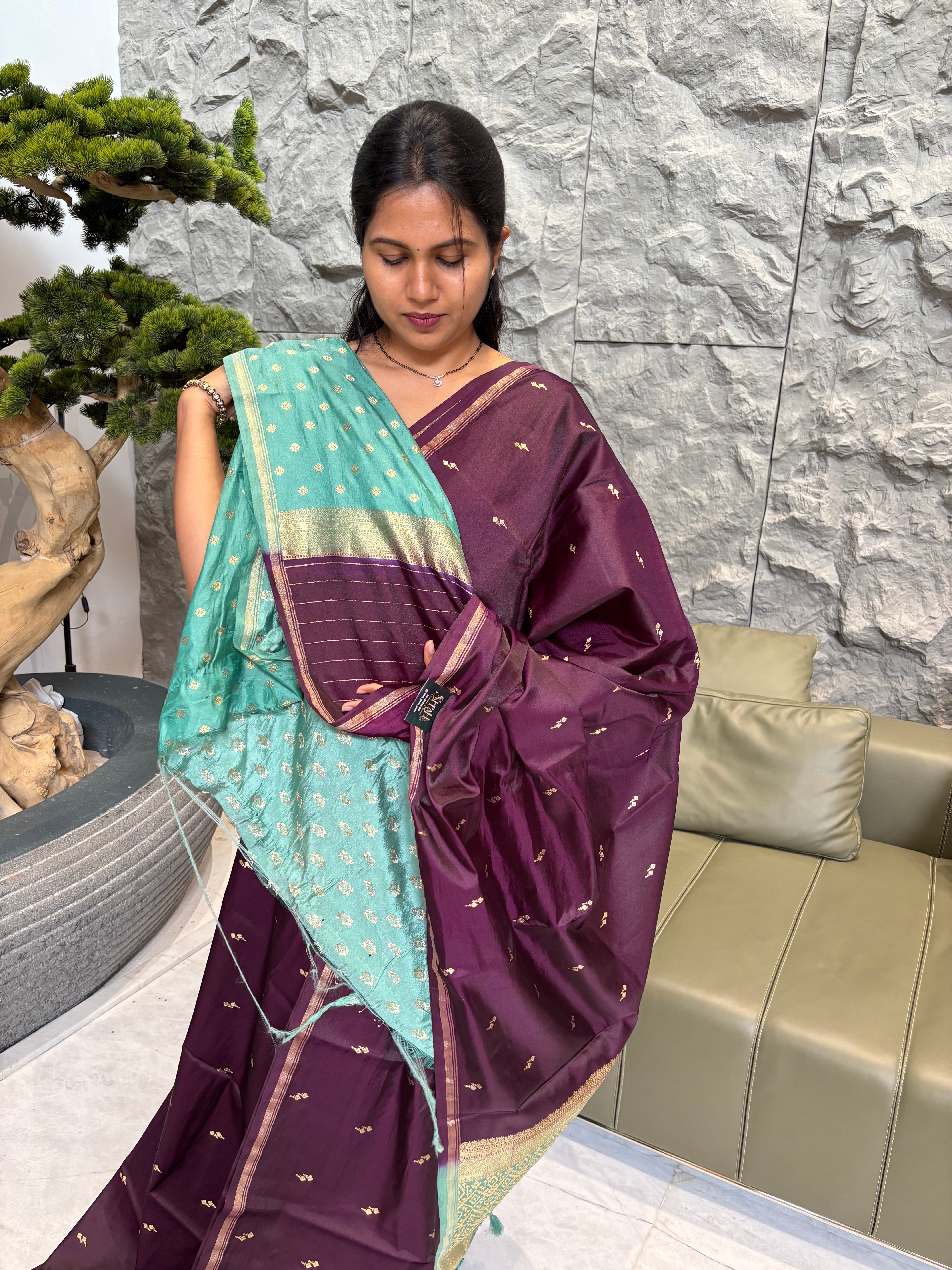 Soft pattu wine-seagreen