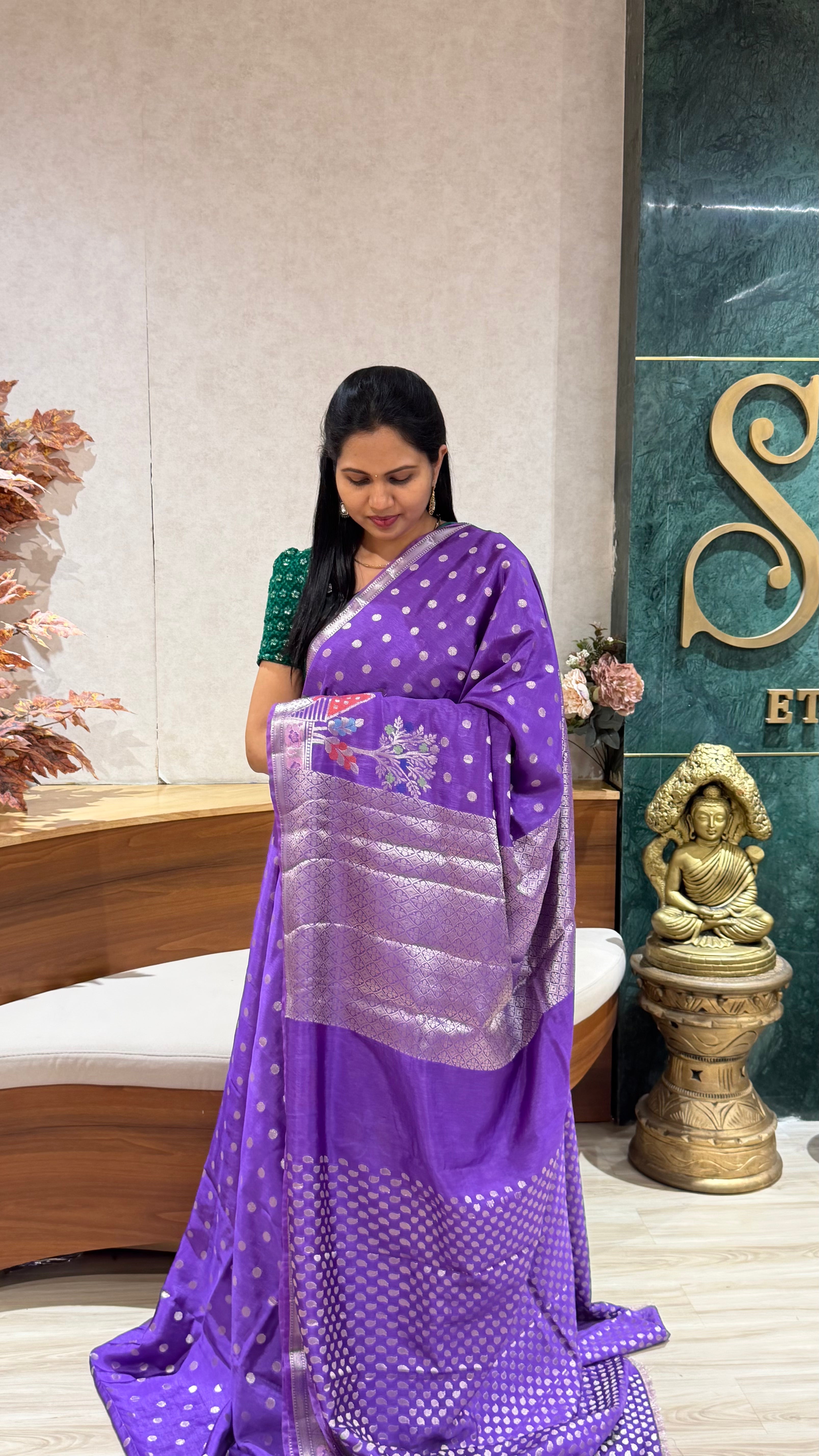 Paper silk saree sale