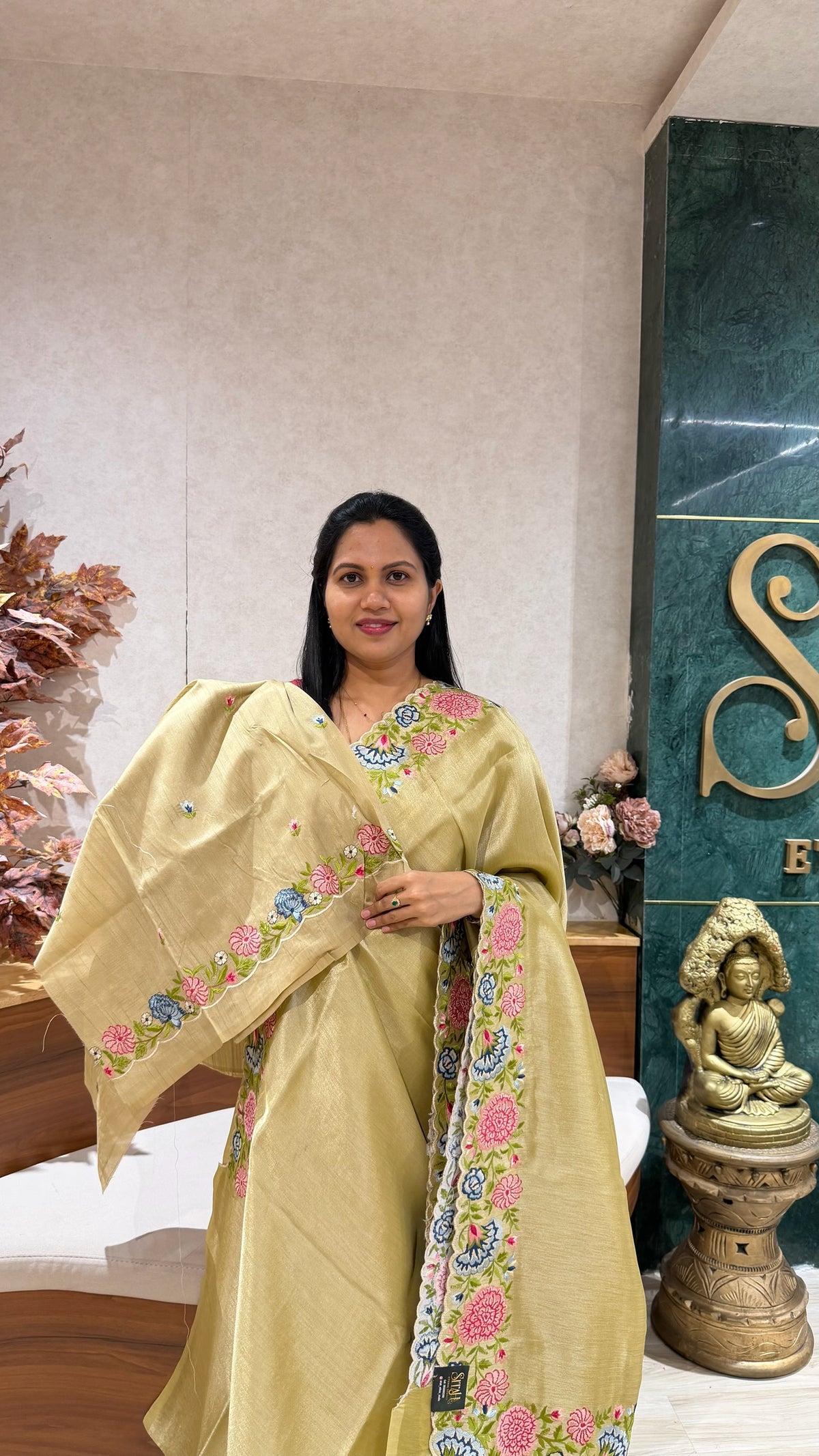 Designer tissues with Tussar embroidery blouses