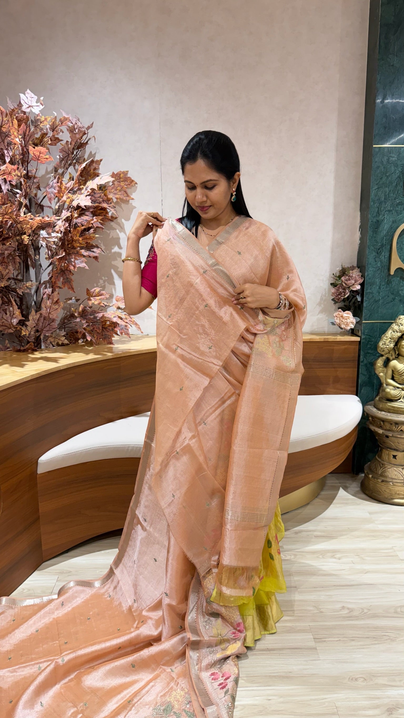 Handloom mangalgiri embroidery