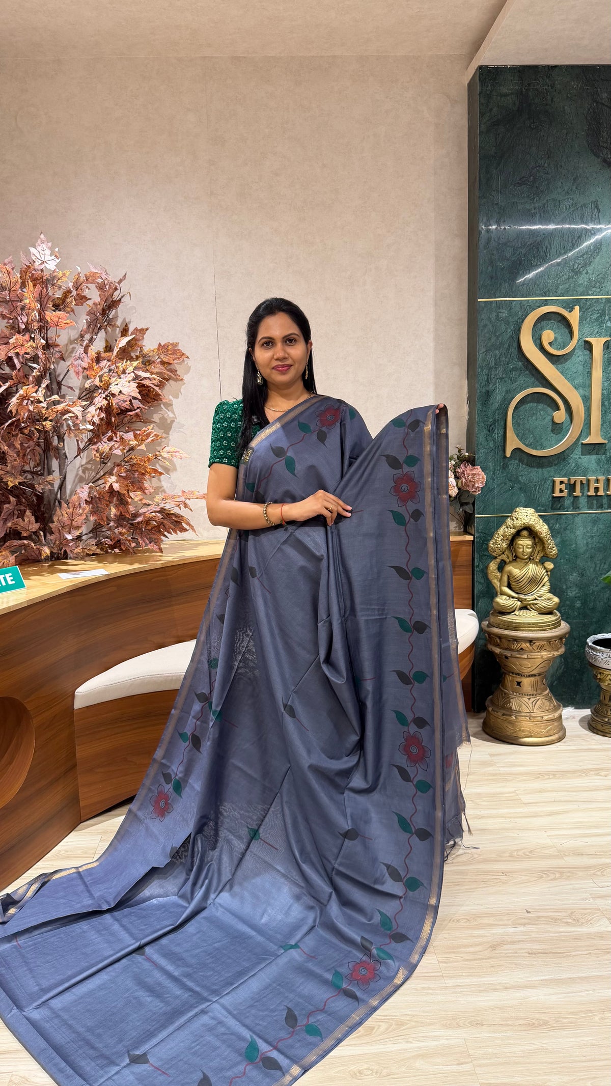Fancy tussar handpaint