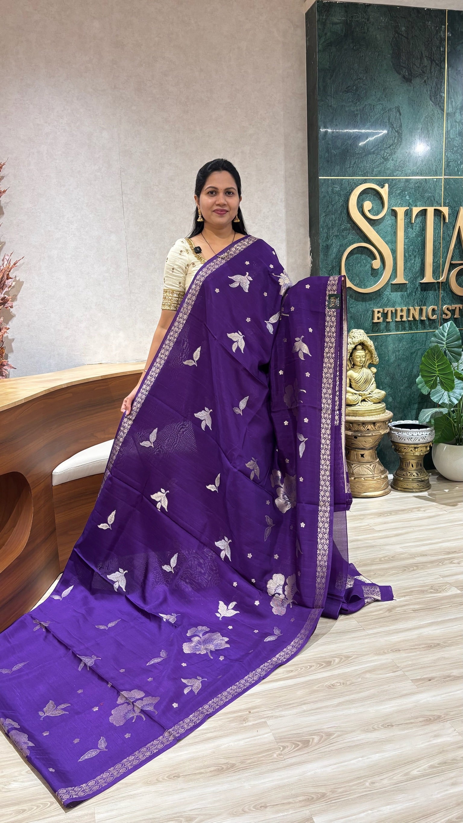 Tussar georgette purple