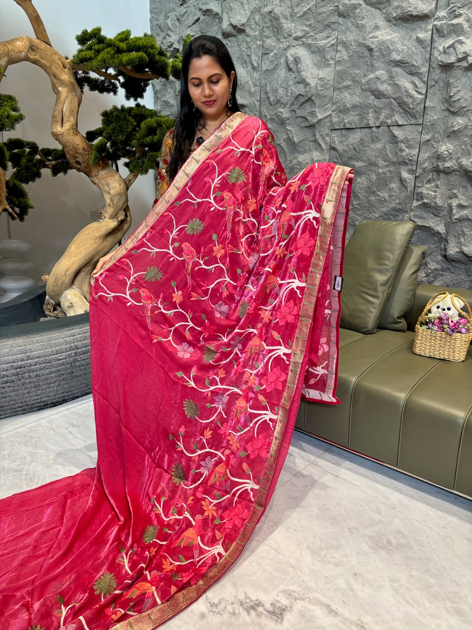Satin organza pink