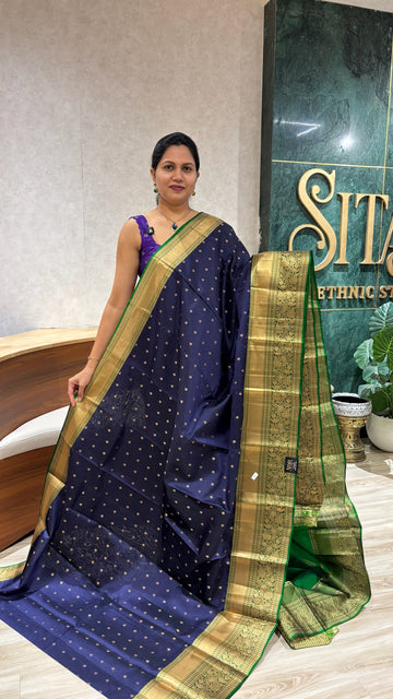 Handloom kanchi pattu blue