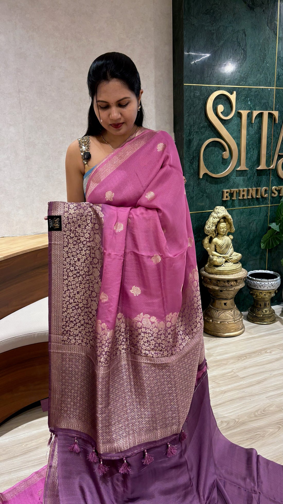 Tissue georgette onion pink-dusty lavender