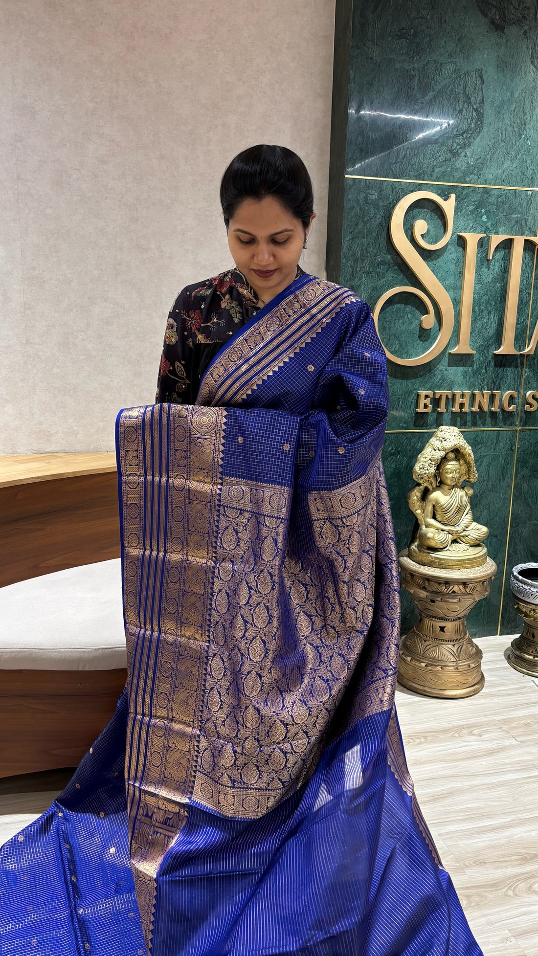 Handloom kanchi pattu blue