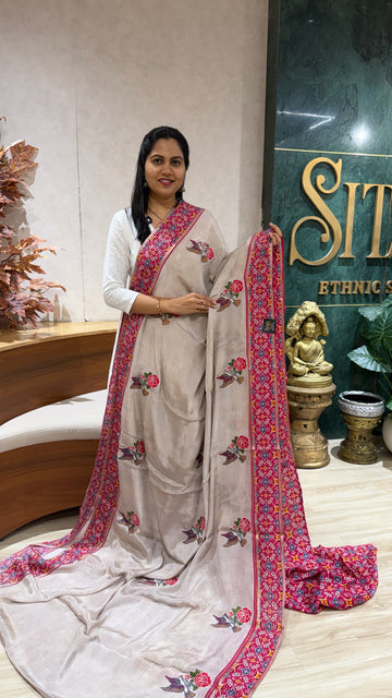 Crepe embroidery