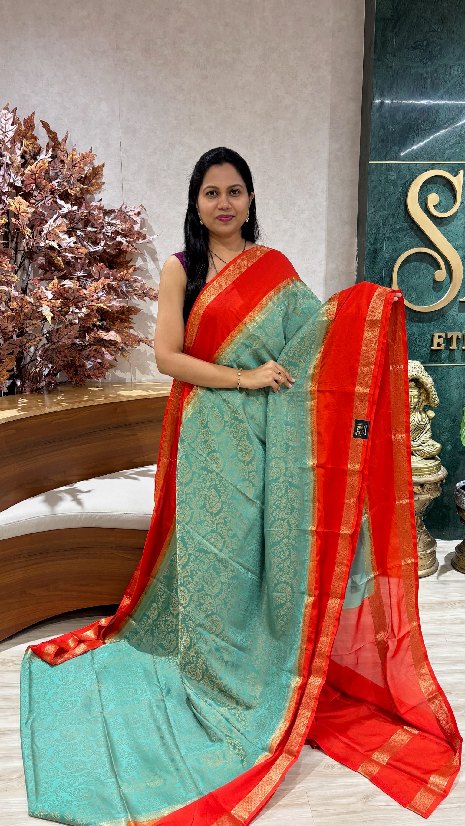 Brocade crepe silk
