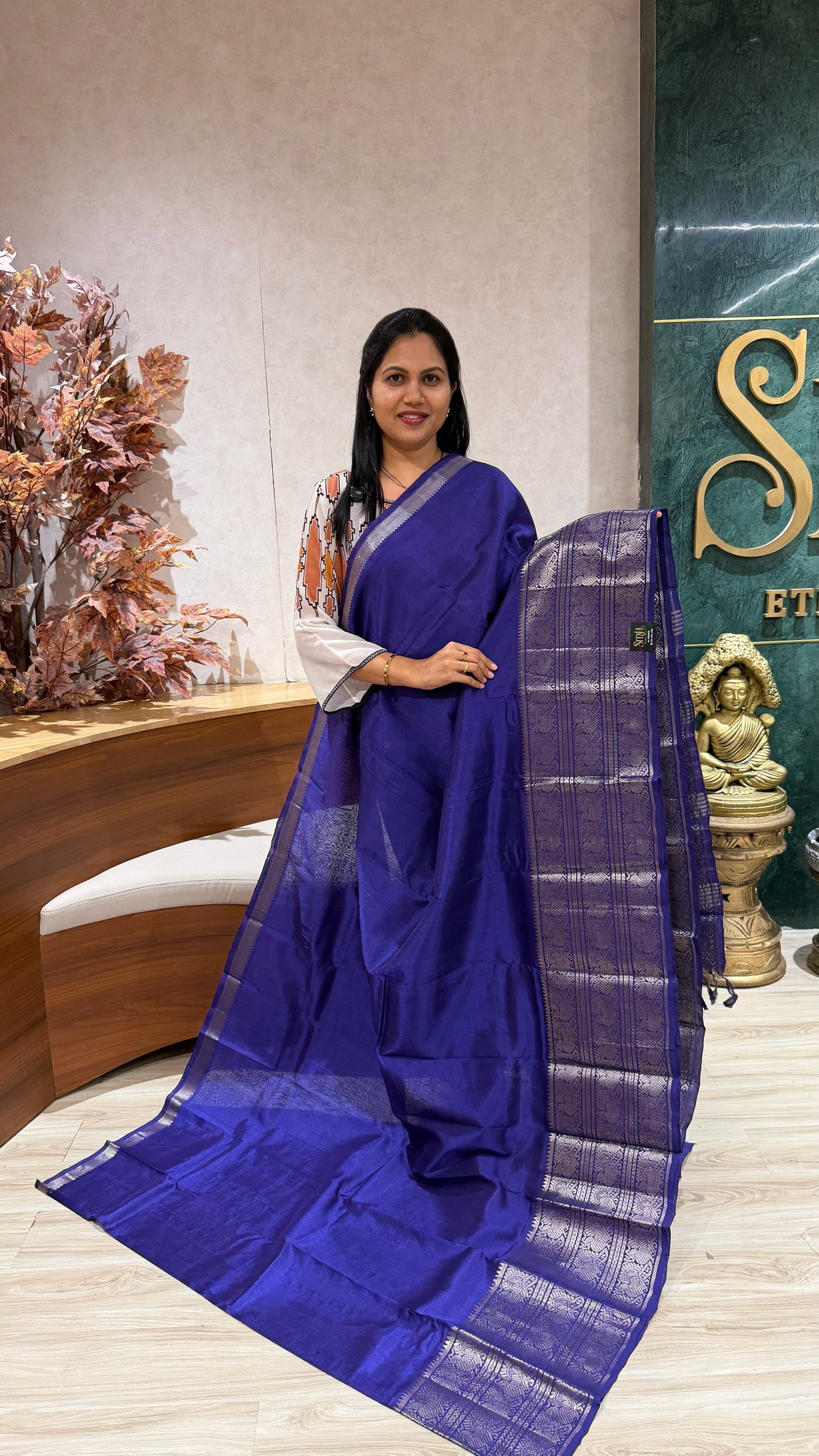 Handloom mangalgiri gemini blue