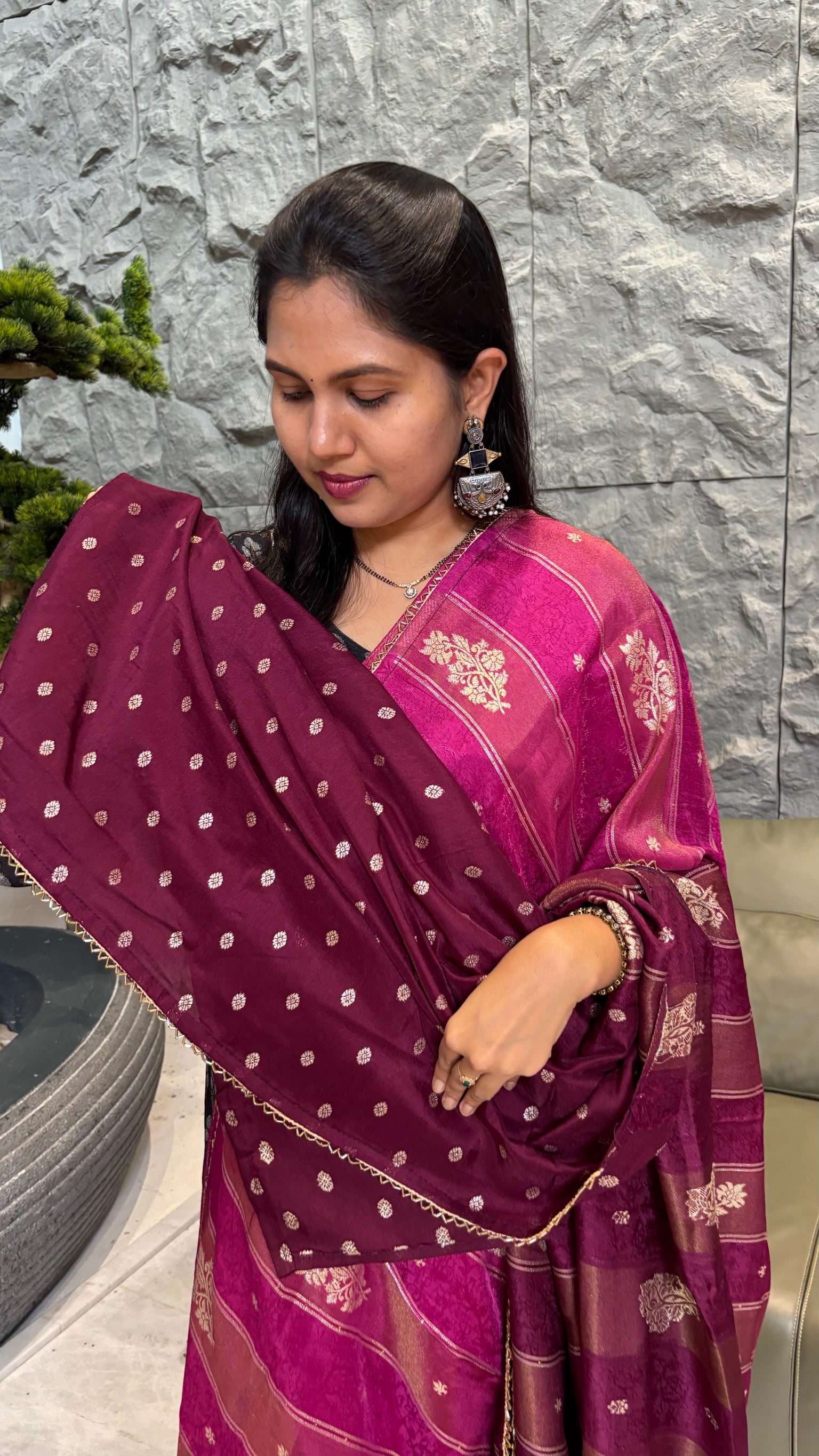 Fancy banaras magenta pink