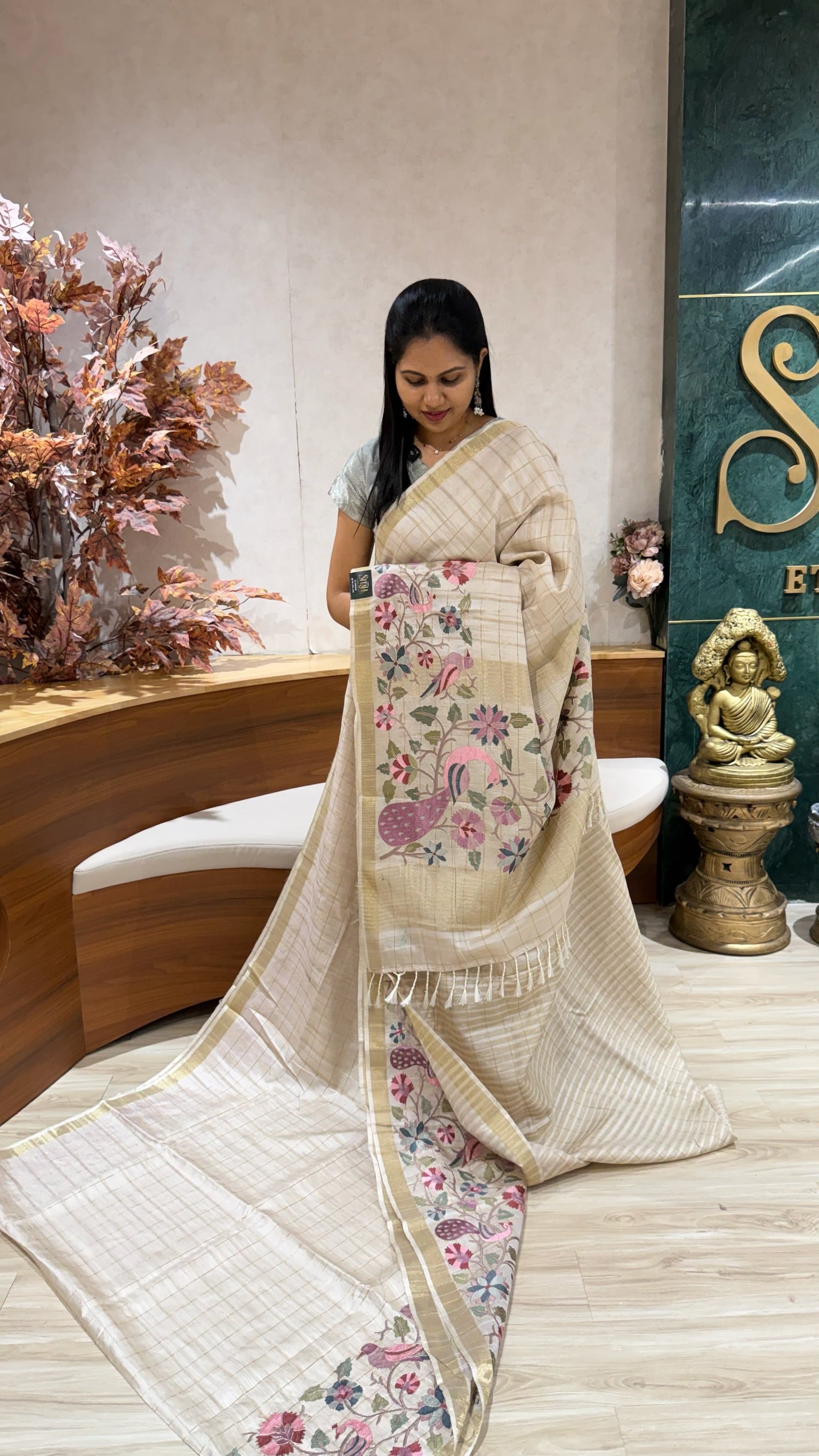 Tussar embroidery