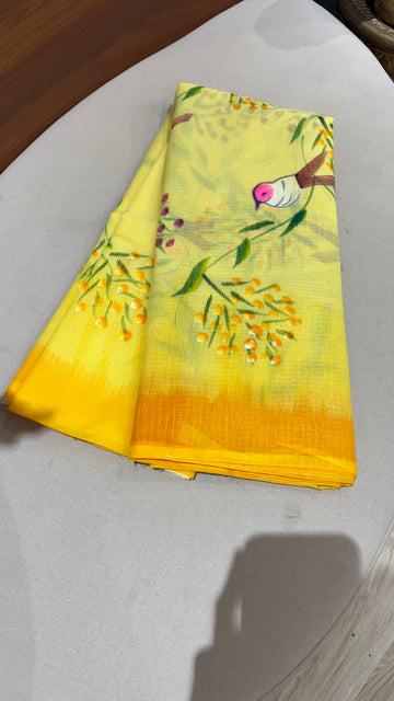 Kota hand paint saree