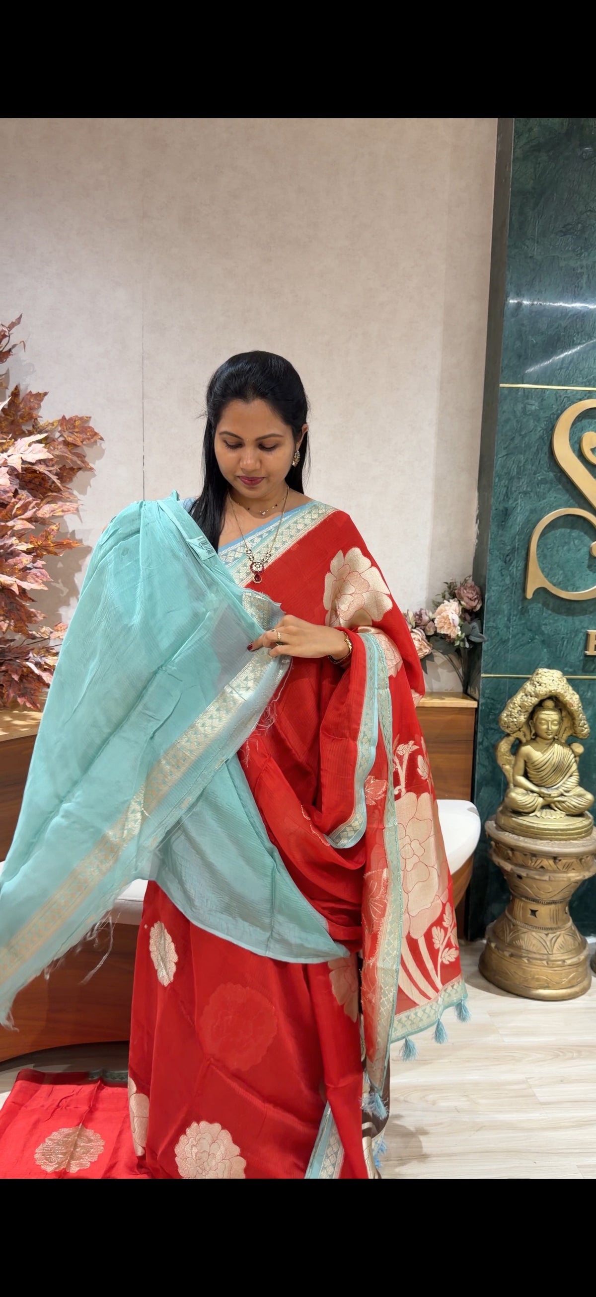 Kota silk saree red