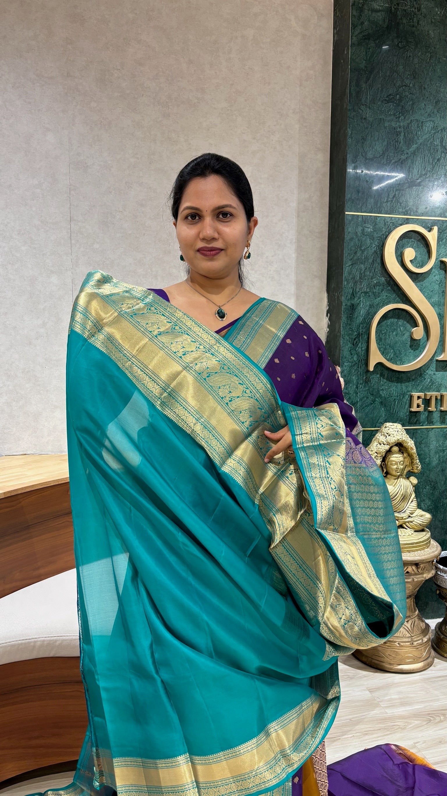 Handloom kanchi pattu purple