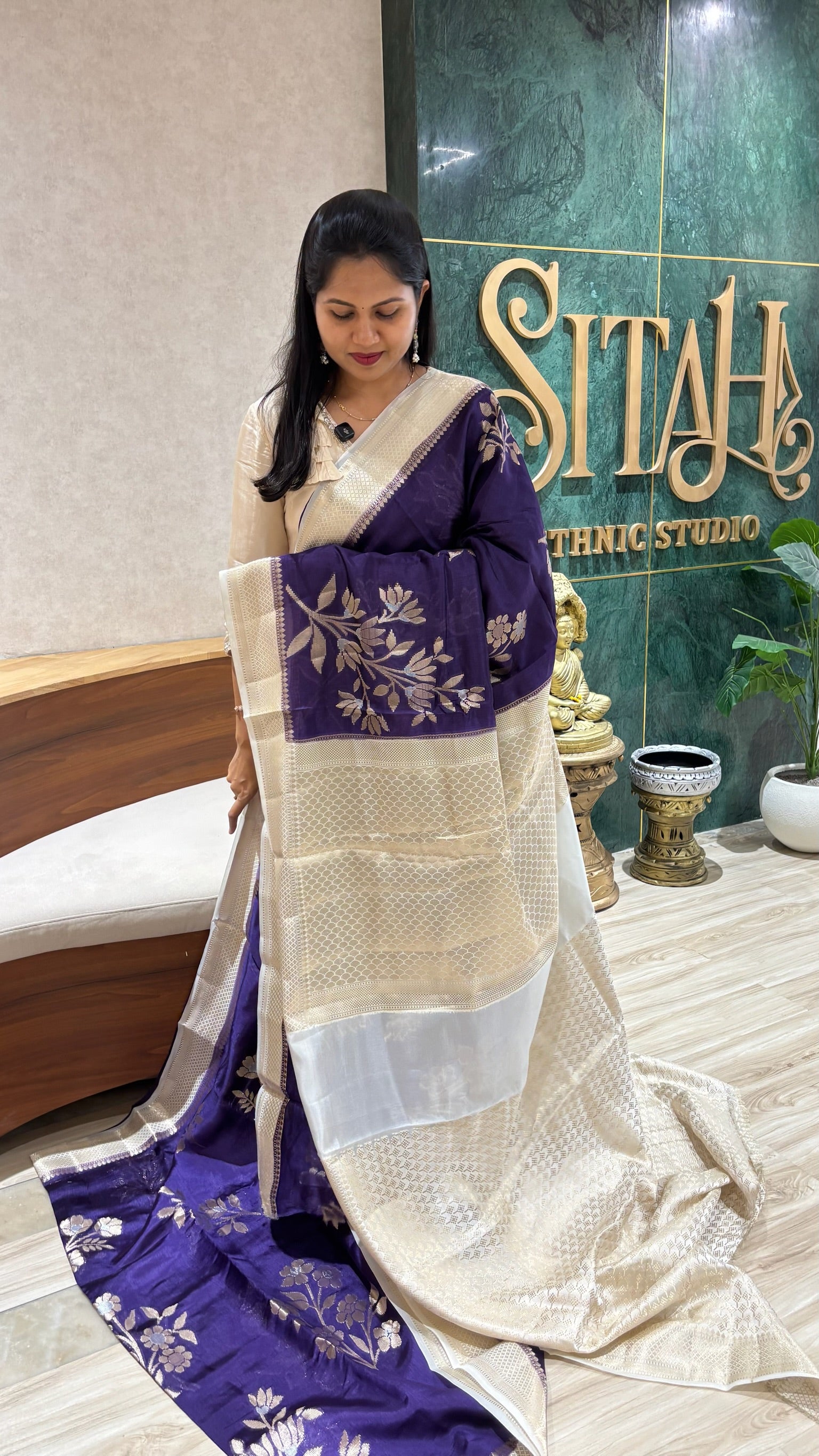 Pure chanderi purple