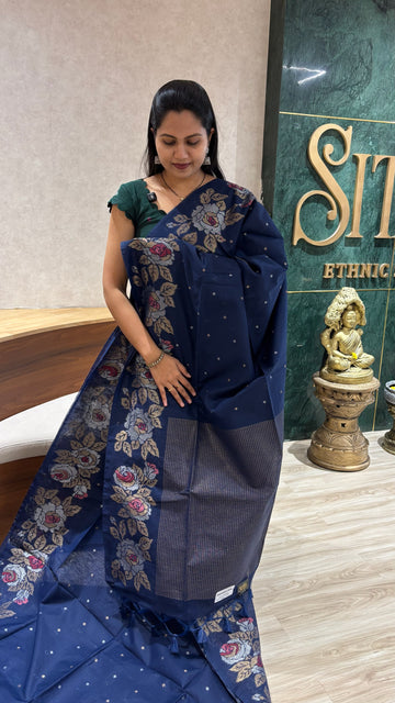 Madhuram linen blue