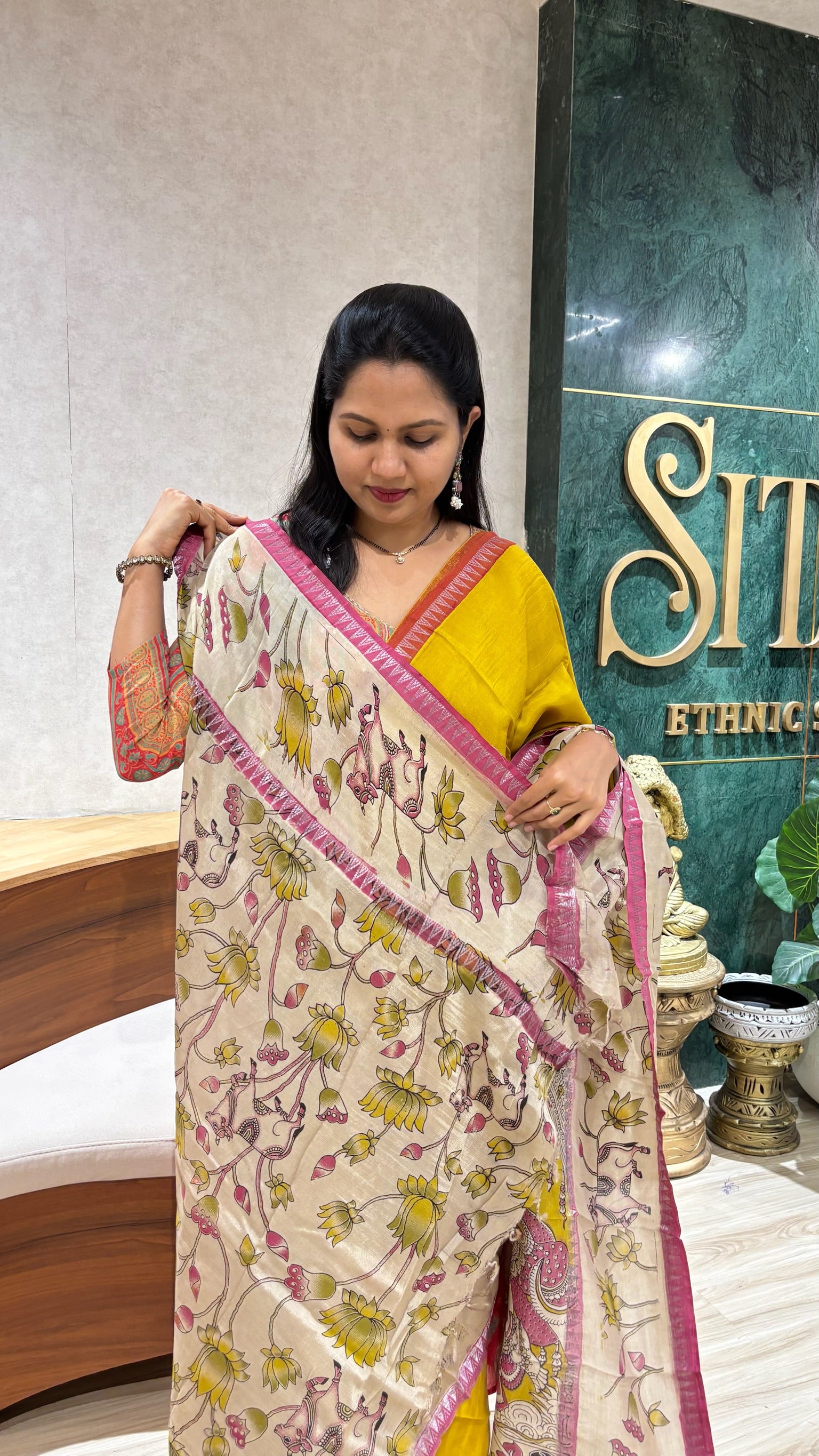 Chennur silk lemon yellow