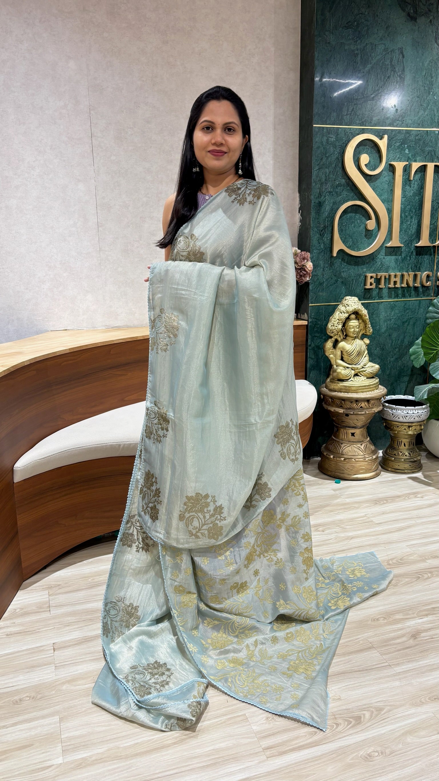 Soft Organza pastel sky  blue