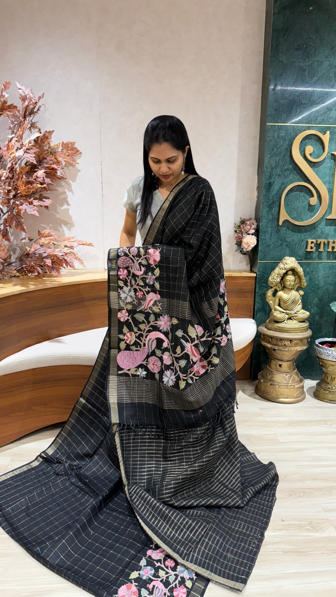 Tussar embroidery