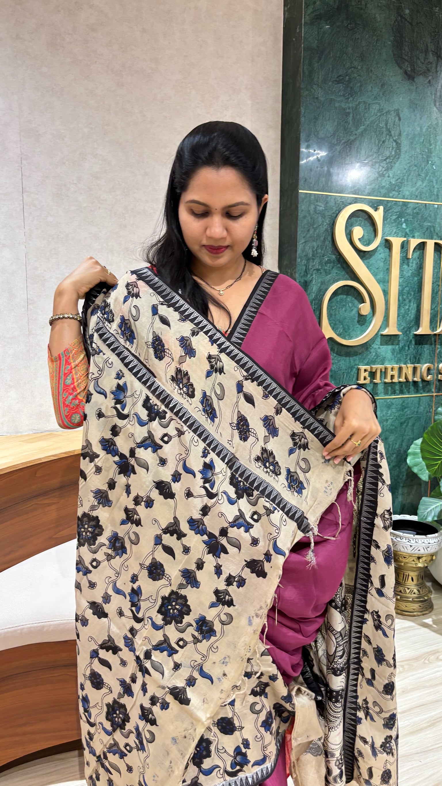 Chennur silk dark onion pink