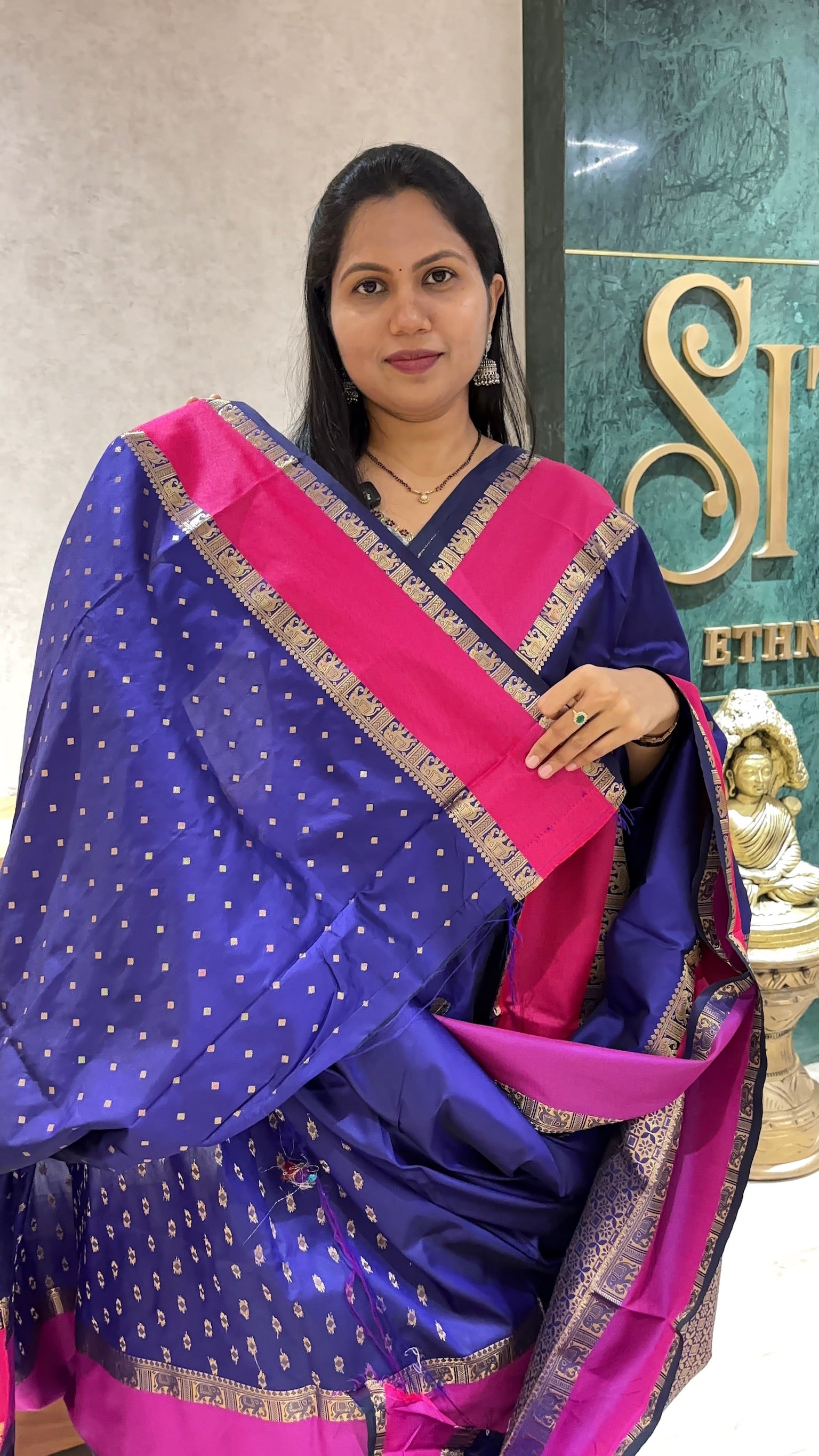 Semi pattu gemini blue