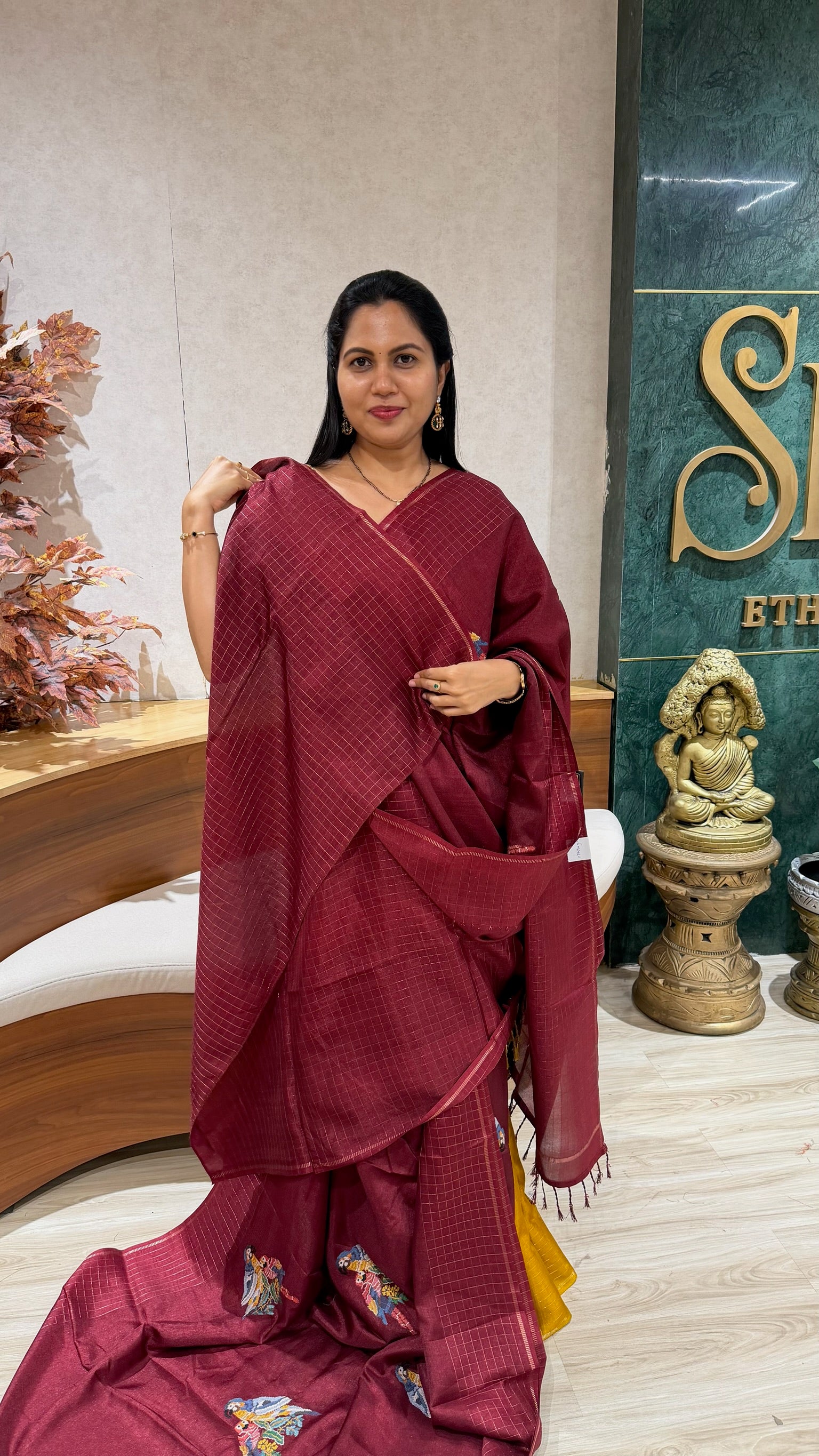 Tussar embroidery