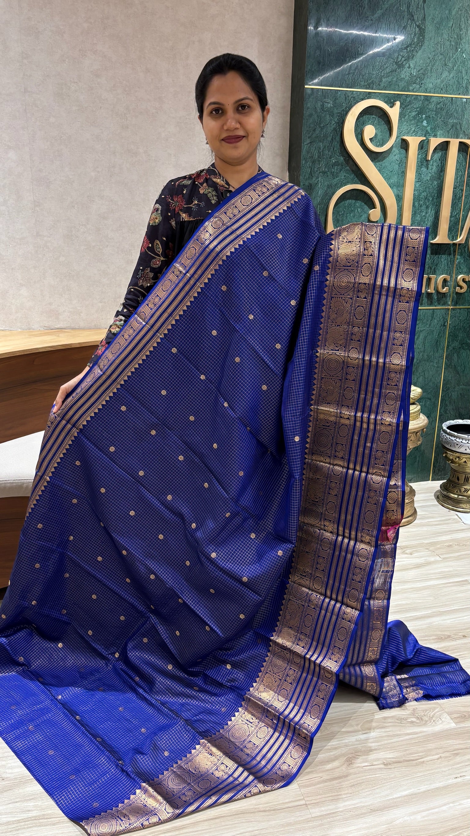 Handloom kanchi pattu blue