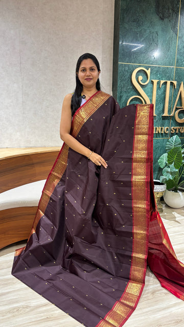 Handloom Kanchi pattu brown