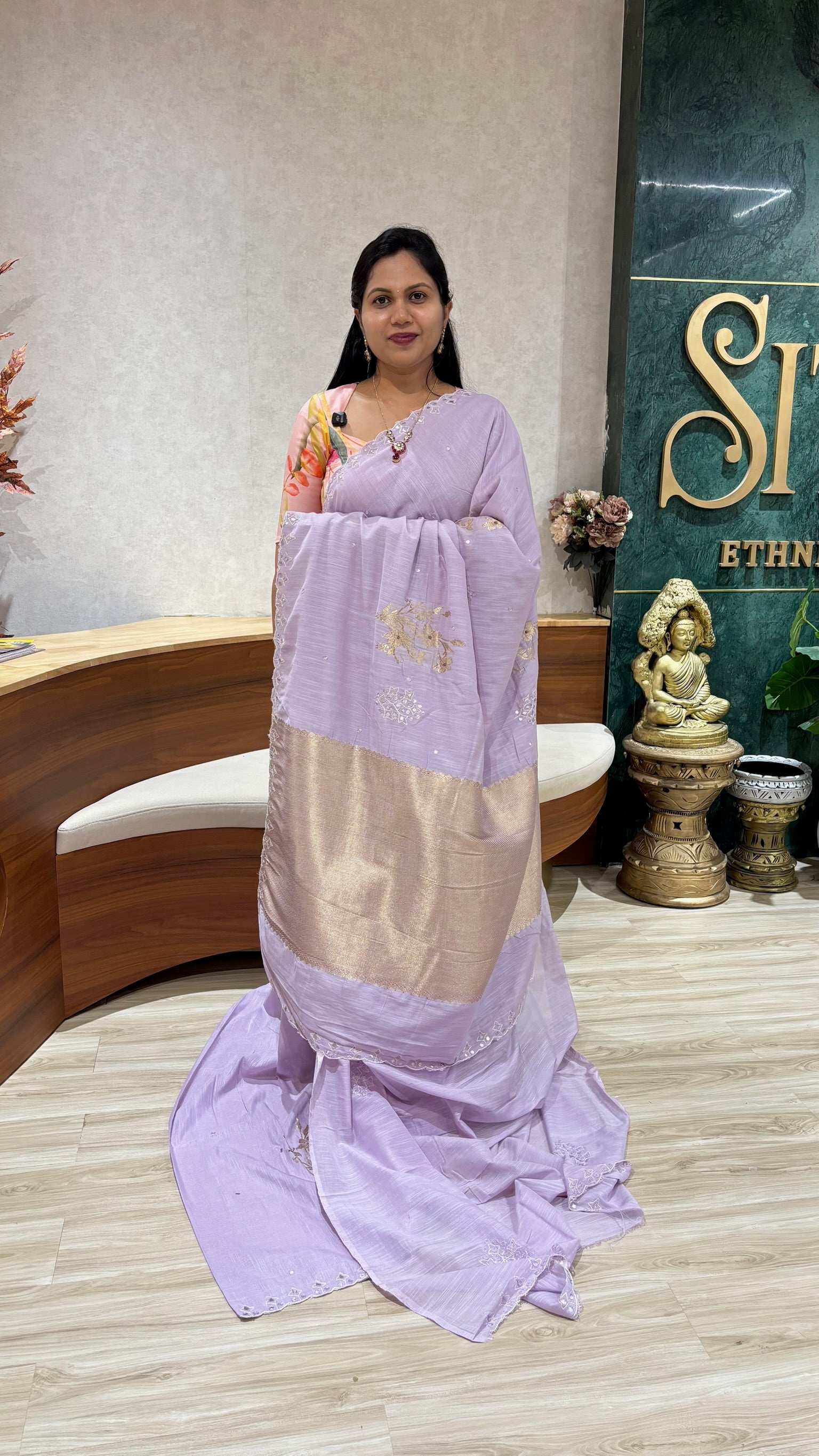 Mul chanderi lavender