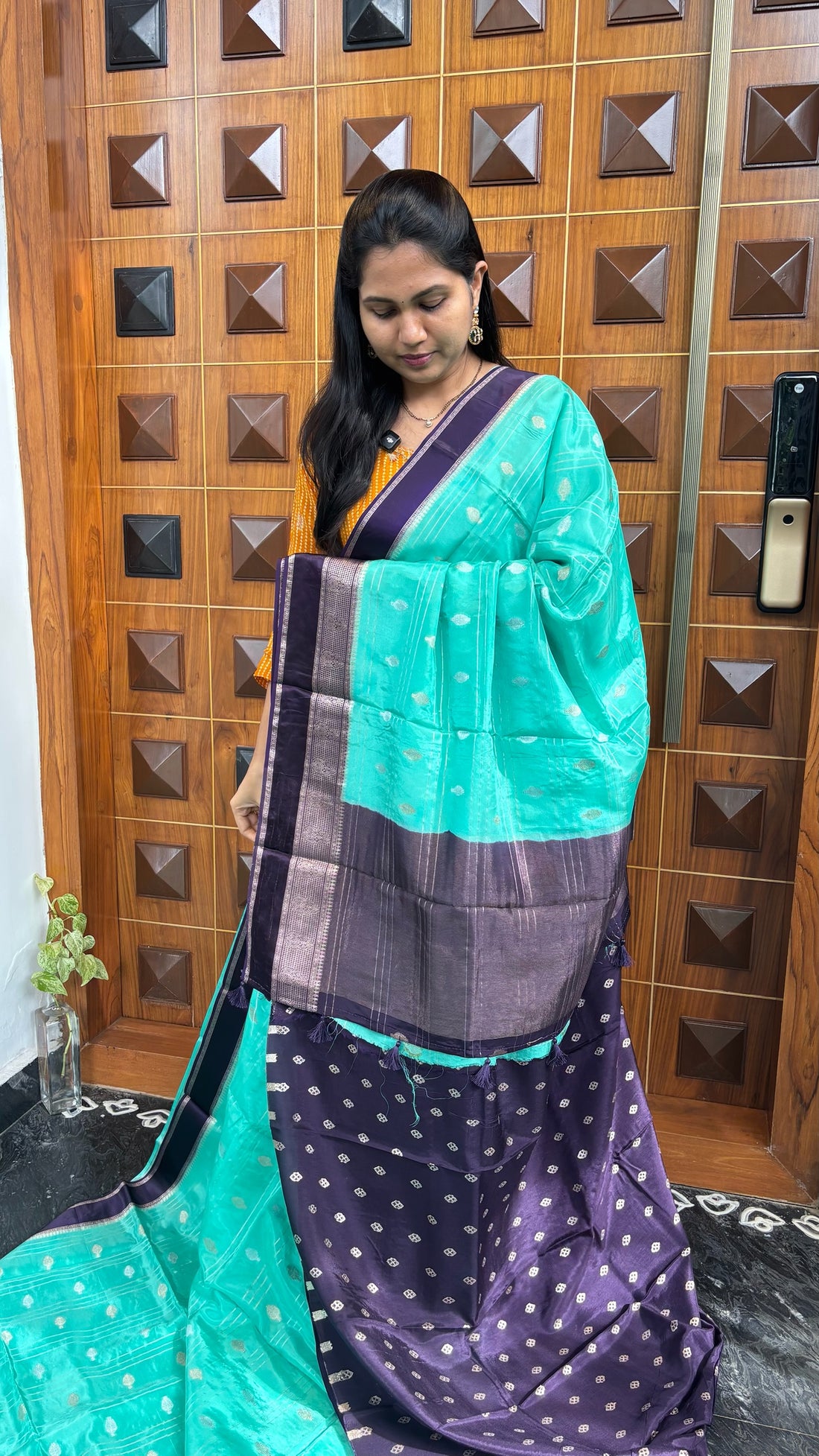 Viscose silk sea blue