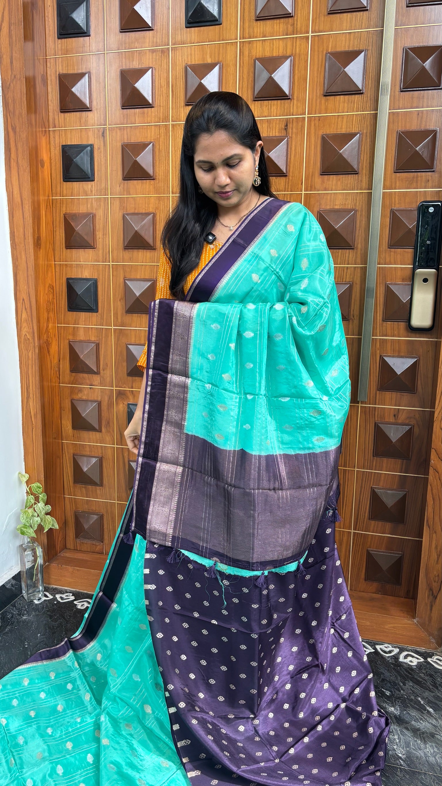 Viscose silk sea blue