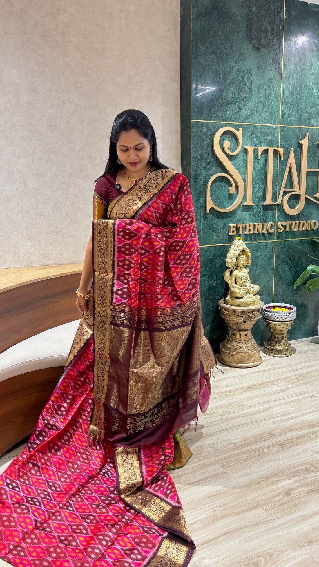 Handloom kanchi ikkat weave