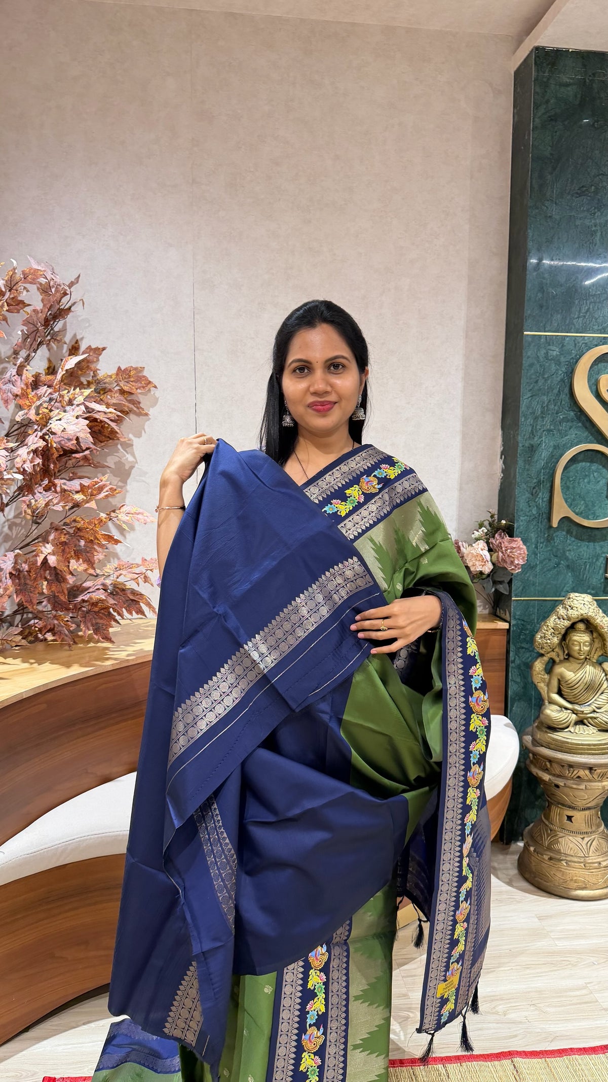 Fancy silk Tanjore print