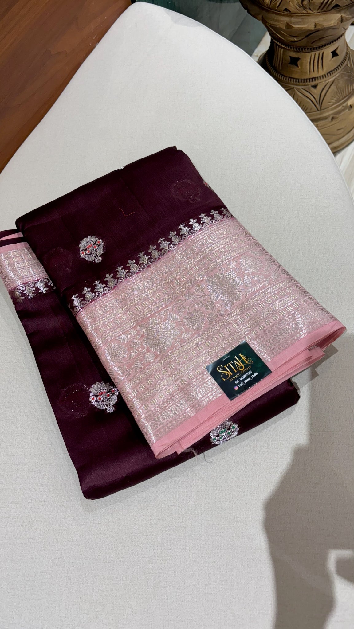 Fancy mango pattu brown