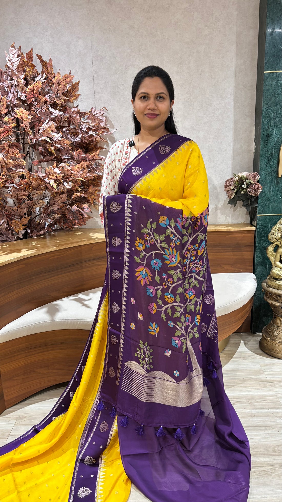 Georgette jhamdhani pallu