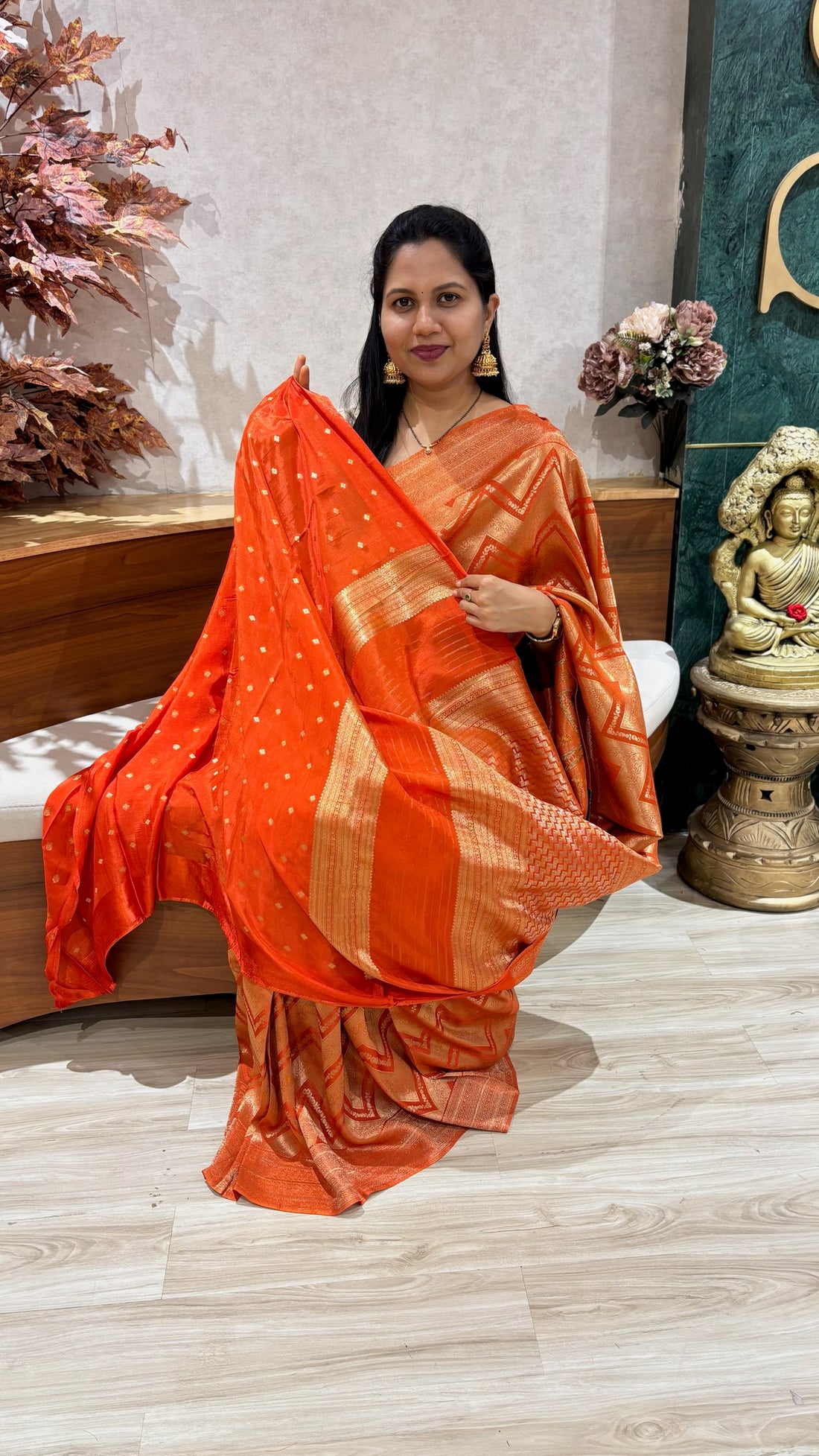 Crepe georgette orange