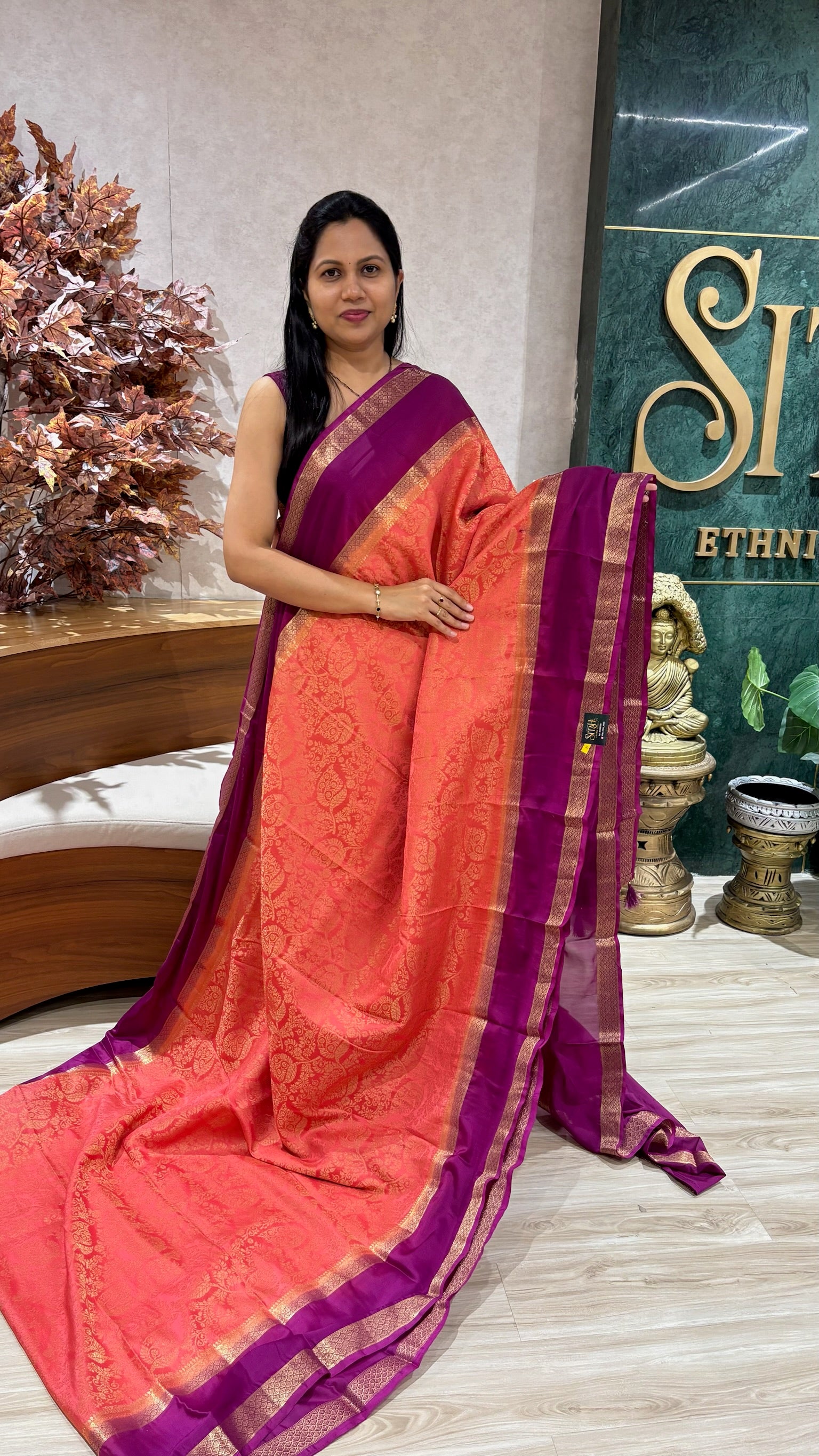 Brocade crepe silk