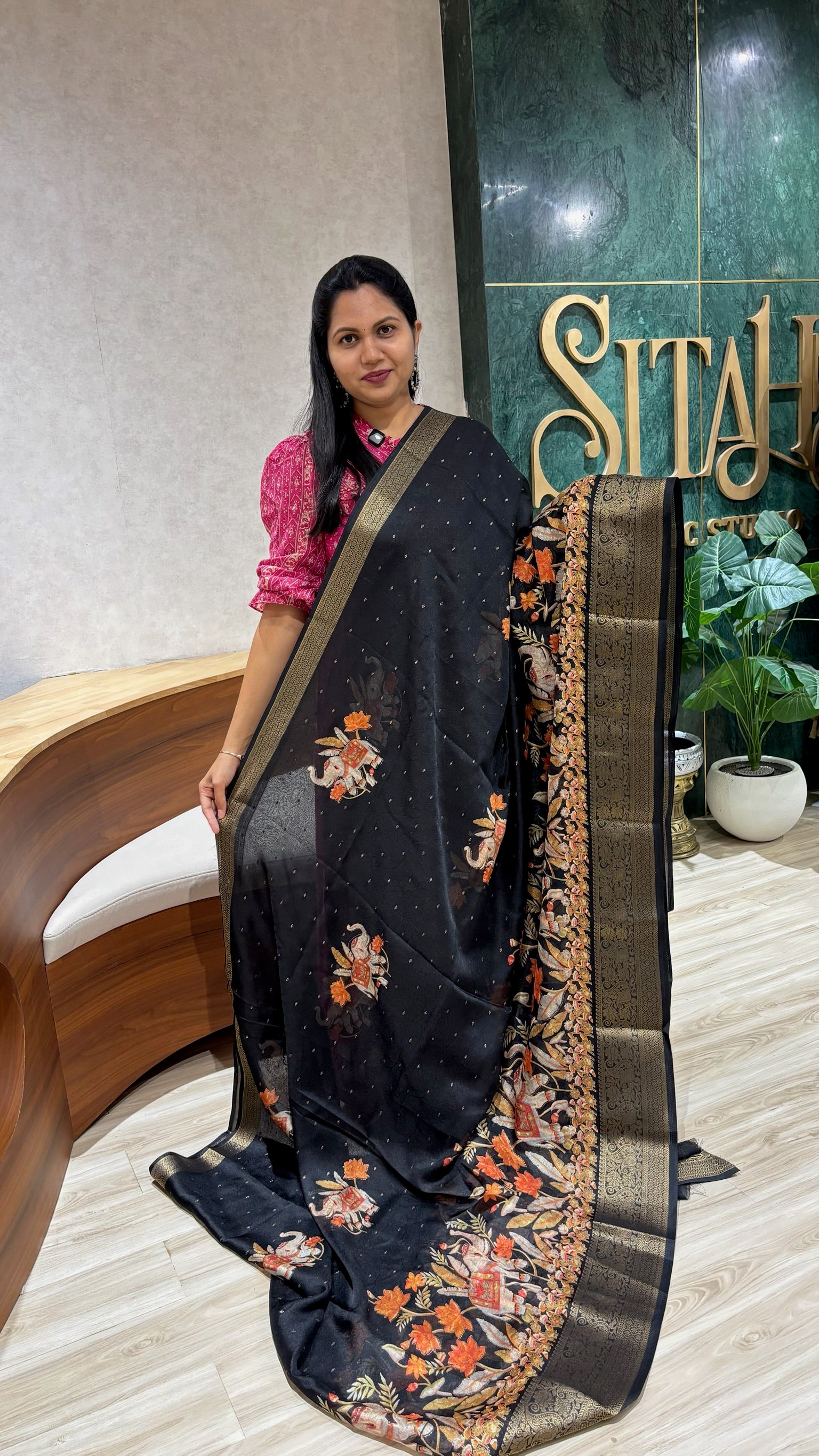 Casual black georgette